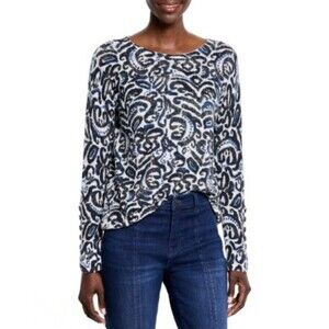 Nic + Zoe Paisley Sweater Knit Top Womens Size Large Soft Fall Winter Soft Boho